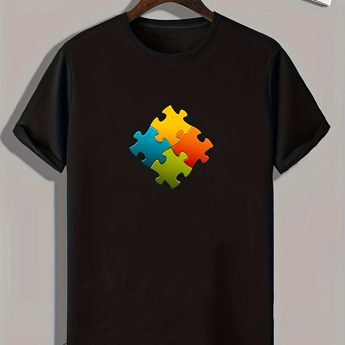 Puzzles Print Men's Graphic T shirt for Summer