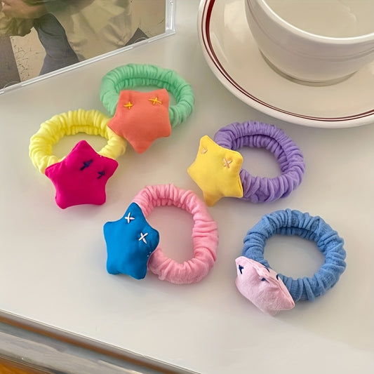 5pcs Star Hair Tie Hair Bands Ponytail Holders Hair Accessories For Baby Girls
