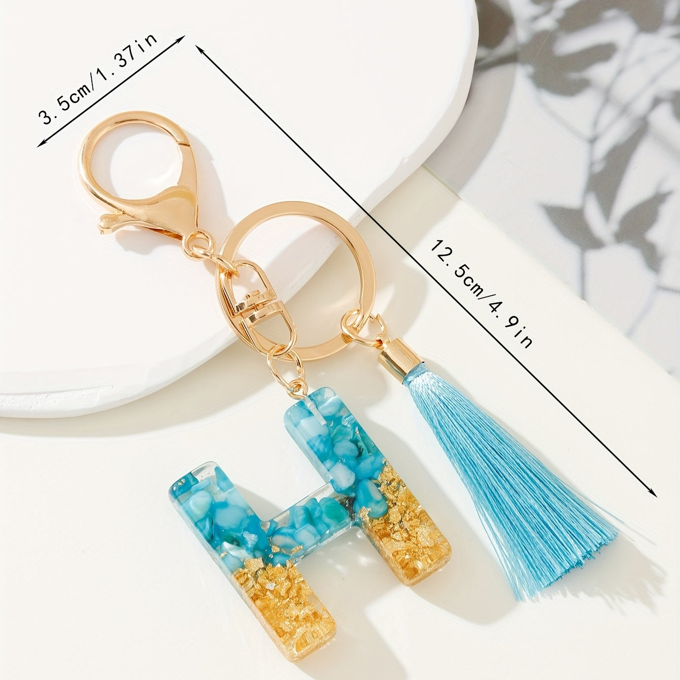 Sequins Alphabet Keychain Resin Key Chain Ring Purse Bag Charm