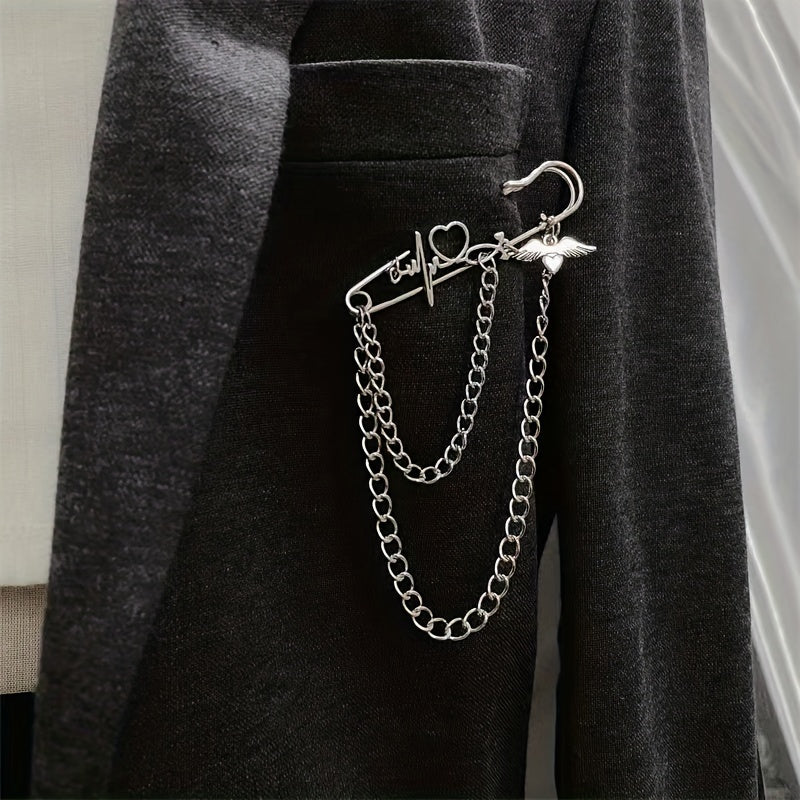 Tassel Pants Waist Chain Pin Buckle Suit Love Brooch