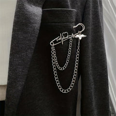 Tassel Pants Waist Chain Pin Buckle Suit Love Brooch