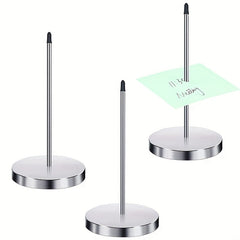 3 Pieces Steel Check Spindle Straight Rod Bill Fork Holder for Office