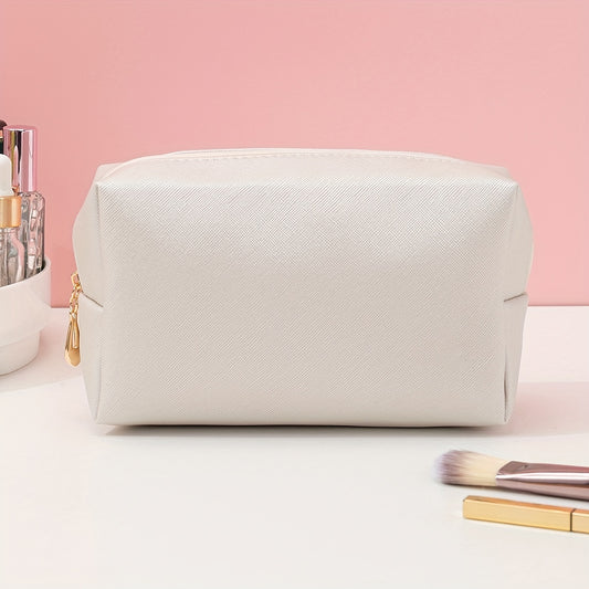 Square Makeup Bag with Zipper for Travel and Organization