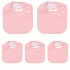 5pcs Organic Cotton Baby Bibs Adjustable Machine Washable