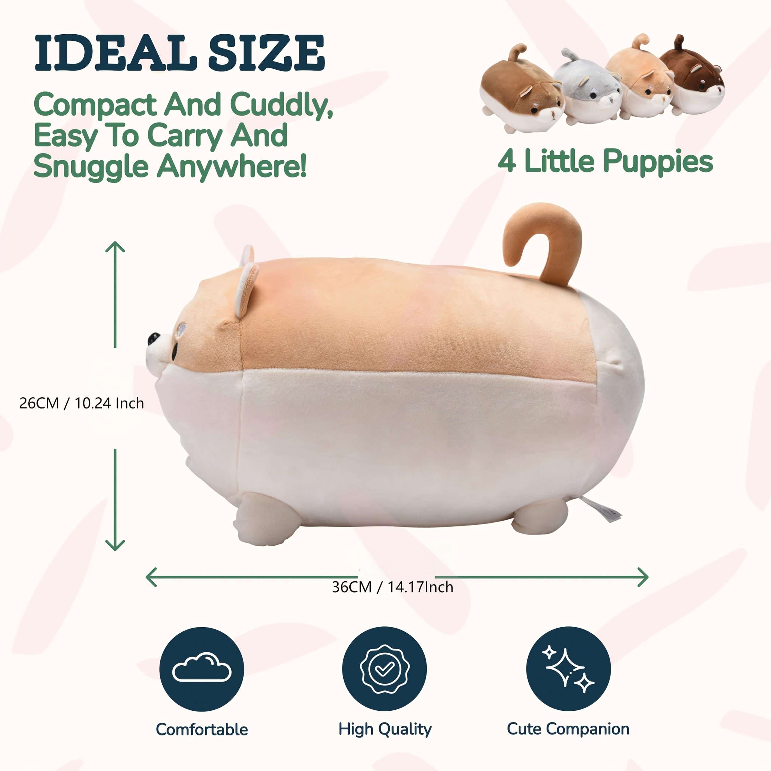 Corgi Mommy and 4 Puppies Plush Set