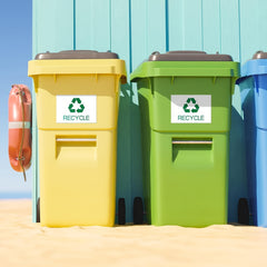 2pcs Garbage Classification Sign Stickers PVC Self-adhesive Recyclable Ide