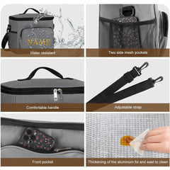 Personalized Insulated Lunch Bag with Name Canvas Tote for Work Picnic Travel