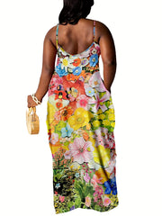 Floral Print Maxi Dress with Pockets