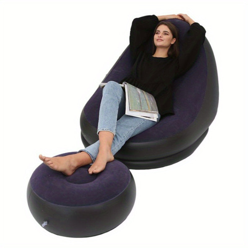 Inflatable Folding Deck Chair Lounger Sofa - Indoor/Outdoor Use