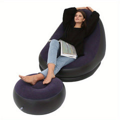Inflatable Folding Deck Chair Lounger Sofa - Indoor/Outdoor Use