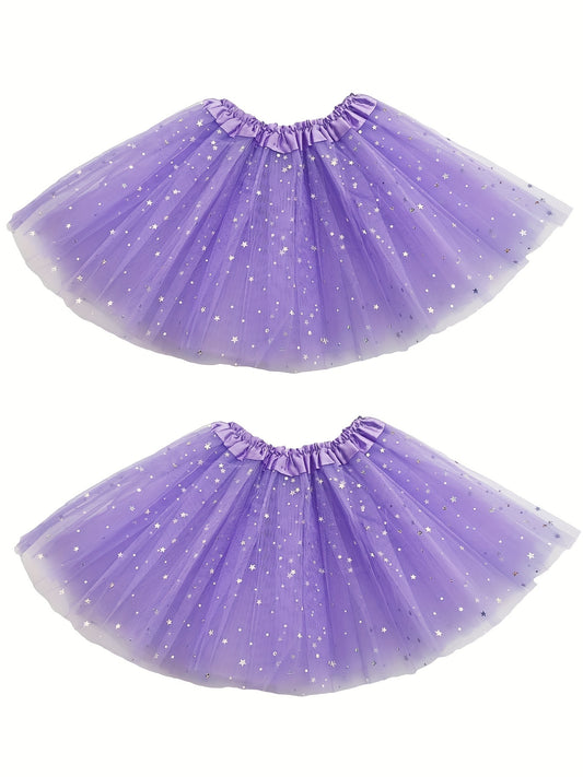 Toddler Girls Sequin Stars Tutu Skirt For Party Ballet Dance Princess Costume