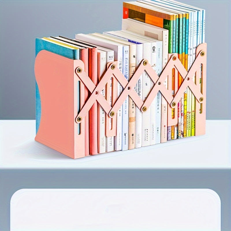 1pc Retractable Book Standing Desktop Book Storage Folding Bookshelf