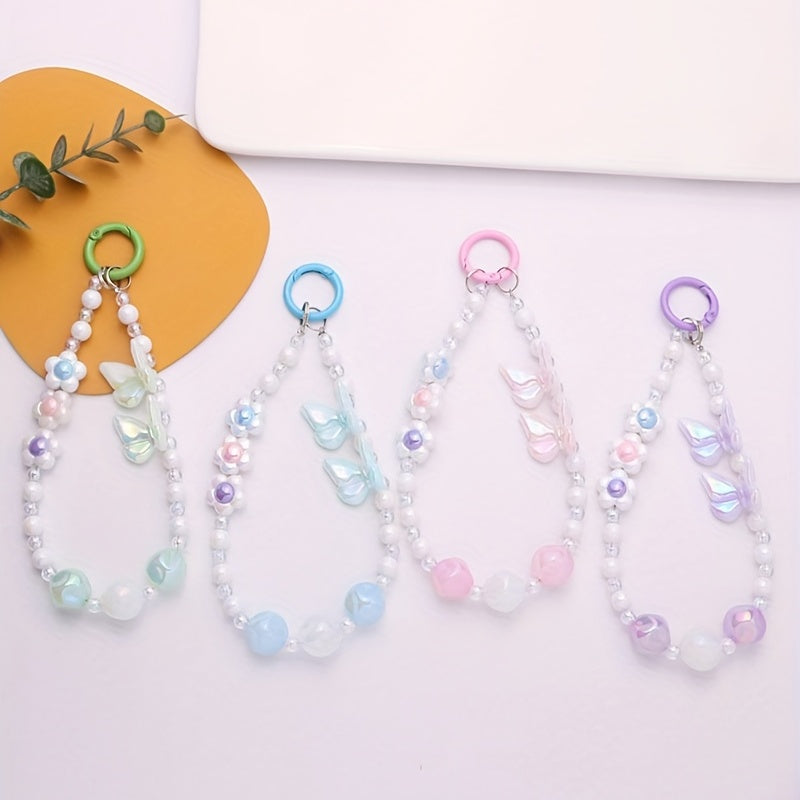 Electroplated Acrylic Butterfly Keychain Pendant For Key Decoration