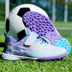 Boy's Hook and Loop Turf Football Boots Outdoor Anti skid TF Soccer C