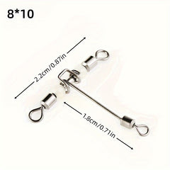 10pcs Fishing Swivel Connector T Shape 3-way Rolling Bearing