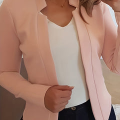 Solid Long Sleeve Workwear Blazer