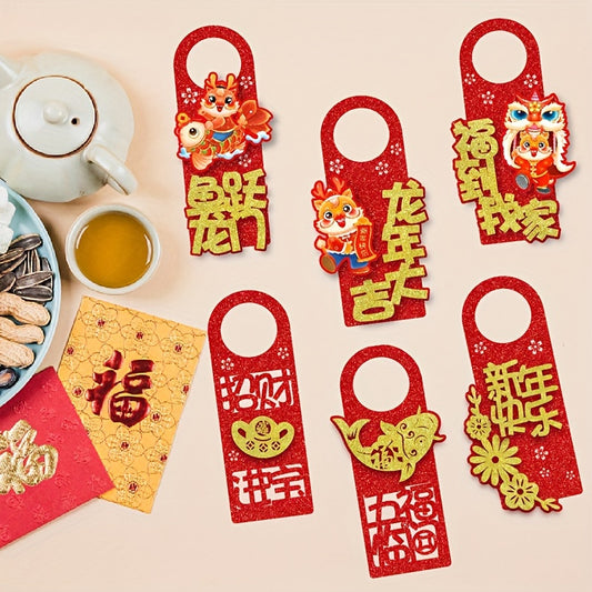 1pc Chinese New Year Door Pendants Spring Door Handle Tags Decoration Supplies