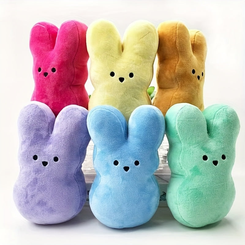 6in Peep Rabbit Plush Toy Easter Decoration Indoor Easter Basket Filled