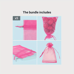30pcs 18 X 13 Cm Pink Organza Mesh Bags for Wedding Gift, Parties, Festivals