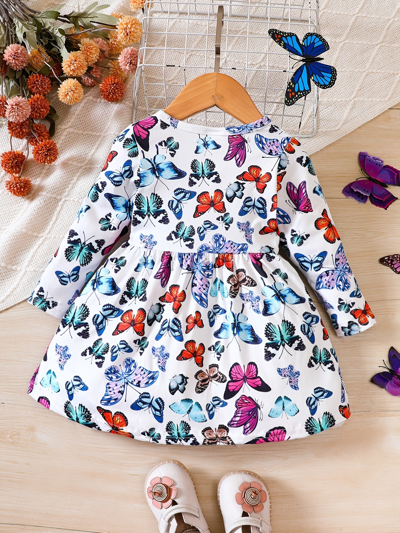 Baby Girl Butterfly Printed Casual Dress
