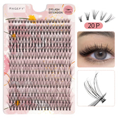 280pcs Fishtail Grafting Eyelashes 8-16mm 20P Thick Fluffy Cluster False Lashes
