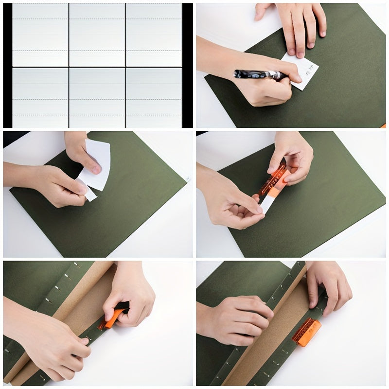 50pcs Blank Lever Arch File Plastic Index Tab Blank Paper Label Sort File PVC