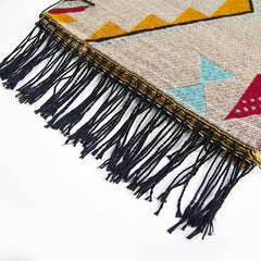 Boho Tassel Warm Scarf Geometric Print Thickened Windproof Large Shawl