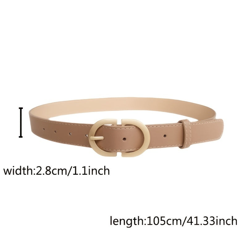 Women Leather Belt For Jeans Pants Dress Waist Belt With Golden Buckle