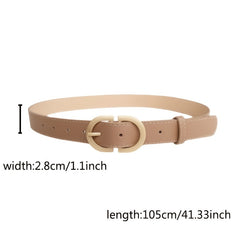 Women Leather Belt For Jeans Pants Dress Waist Belt With Golden Buckle