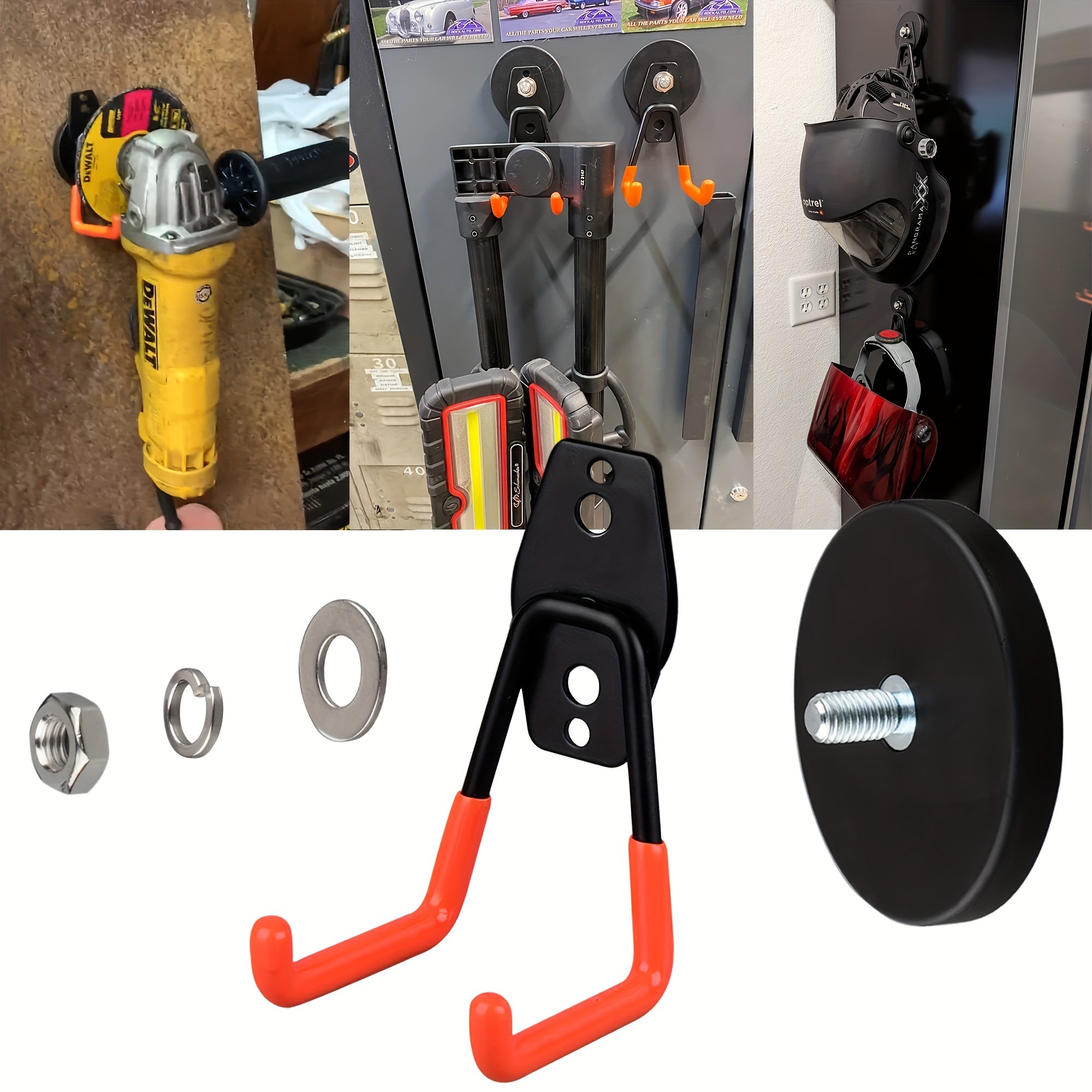 Strong Magnetic Garage Hooks Large Storage Hooks For Power Drill Garden Tools