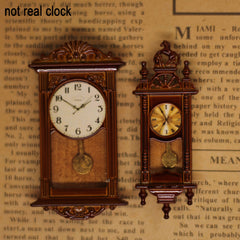 Vintage Roman Bell Pendant 1:12 Dollhouse Accessory Dark Brown Retro Clock