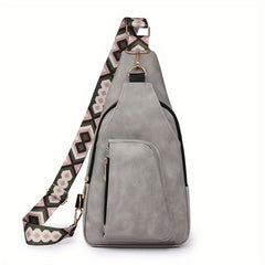Men's Soft Leather Chest Bag Large Capacity Satchel Diagonal Shoulder Bag