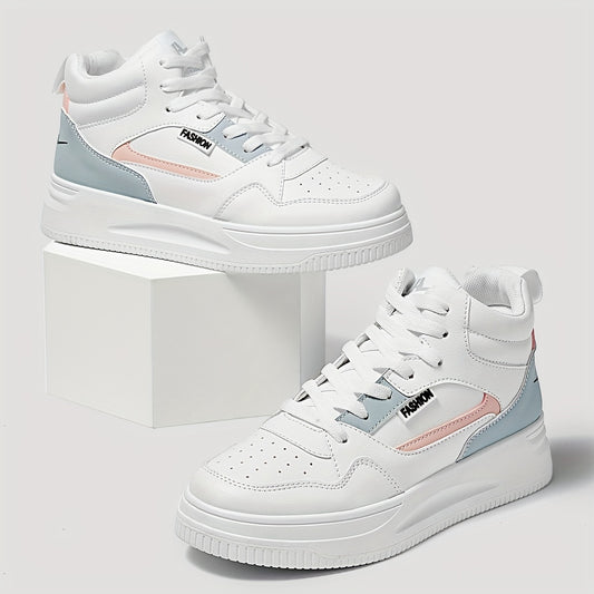 Colorblock Platform Skate Shoes High Top Sneakers