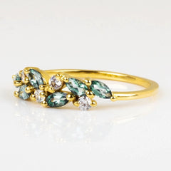 Zircon Inlaid Promise Ring 18K Plated Engagement Women's Gift