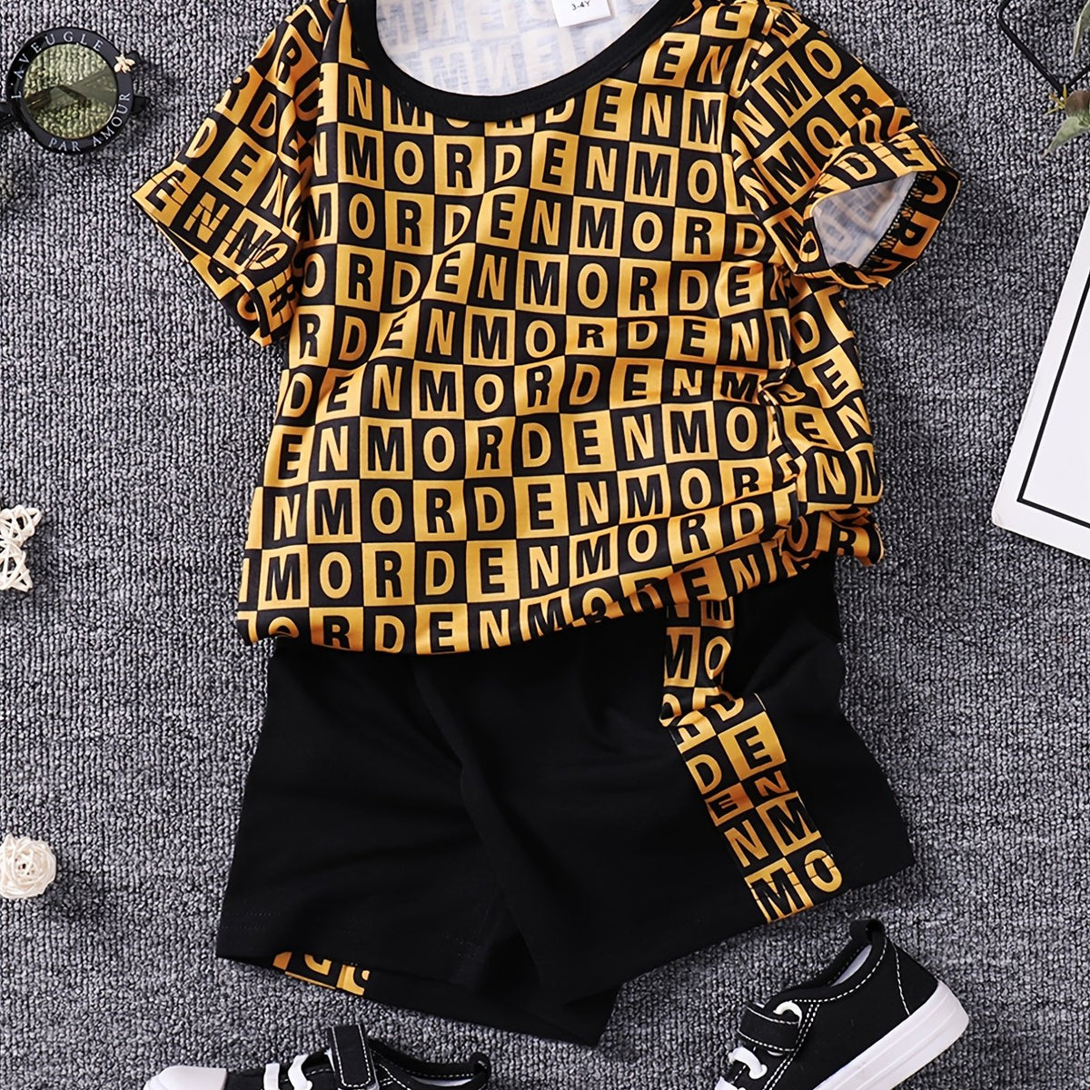 Toddler Boys Cotton T Shirt Matching Shorts Crew Neck Short Sleeve Tee Top Botto
