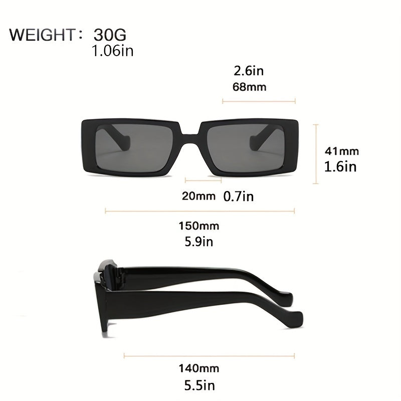 Retro Square Sunglasses UV400 Sun Shades for Beach Vacation