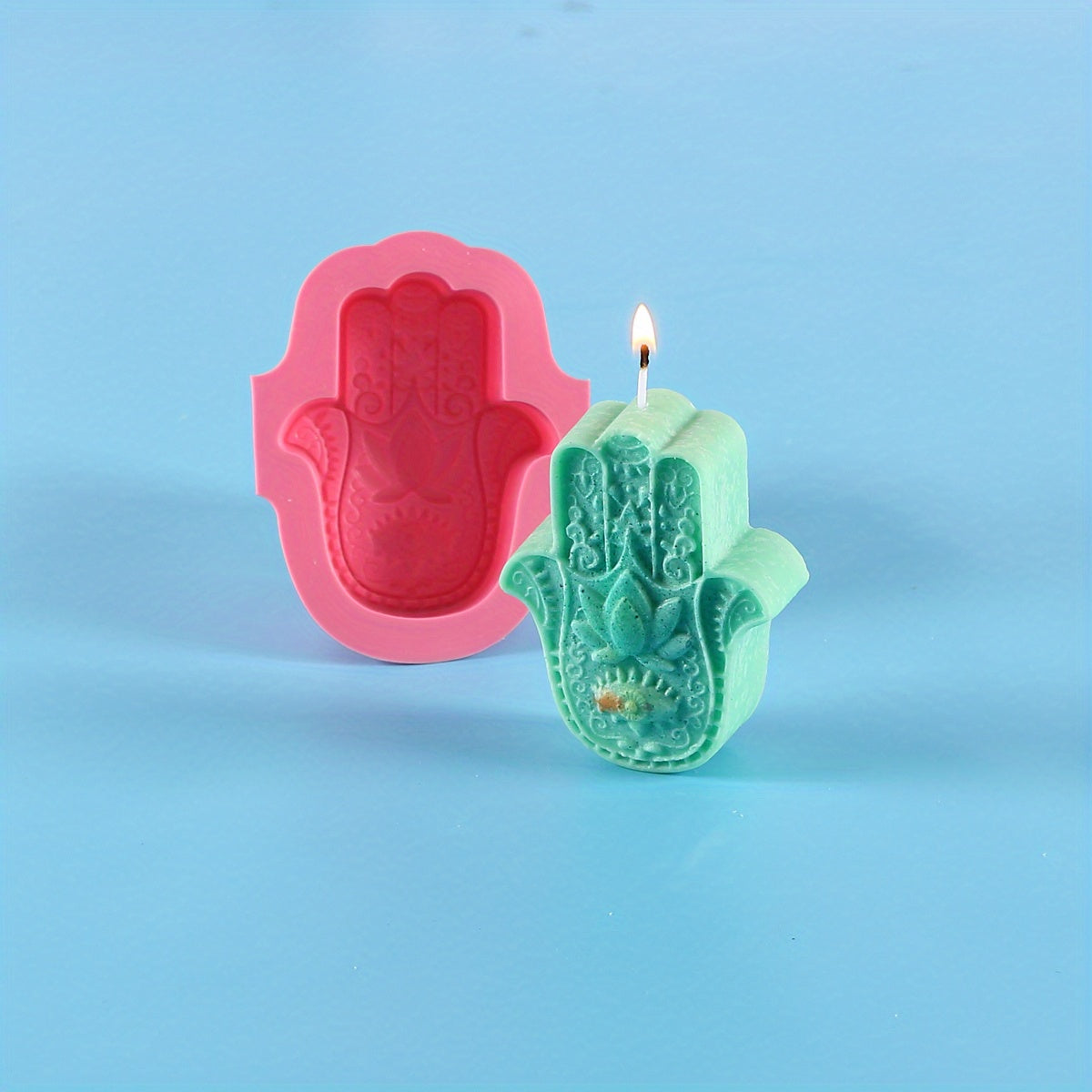 DIY Silicone Candle Mold Hand Shaped Mould For Soap Resin Candle Making