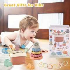 Baby Stacking Cups Shape Sorters Set Animals Toys
