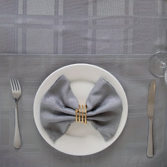 Natalie Gray Polyester Rectangle Tablecloth Wrinkle Resistant