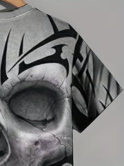 Men's Breathable 3D Skull Graphic Tee for Summer