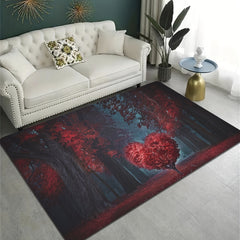 Love Tree Print Washable Decorative Rug for Home Decor