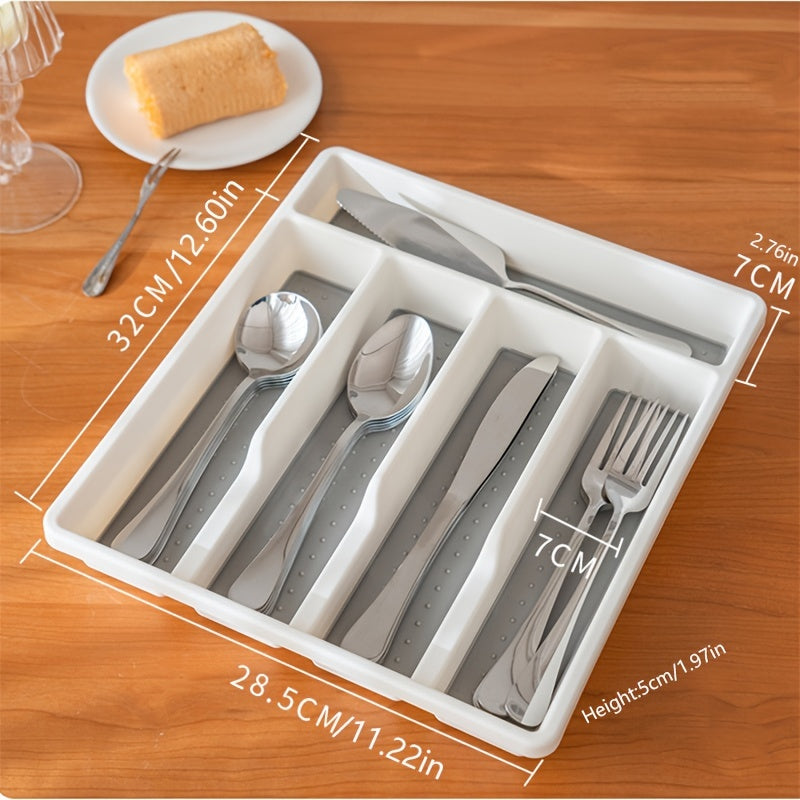 Non Slip Tray with 5 Compartments for Bathroom Accessories