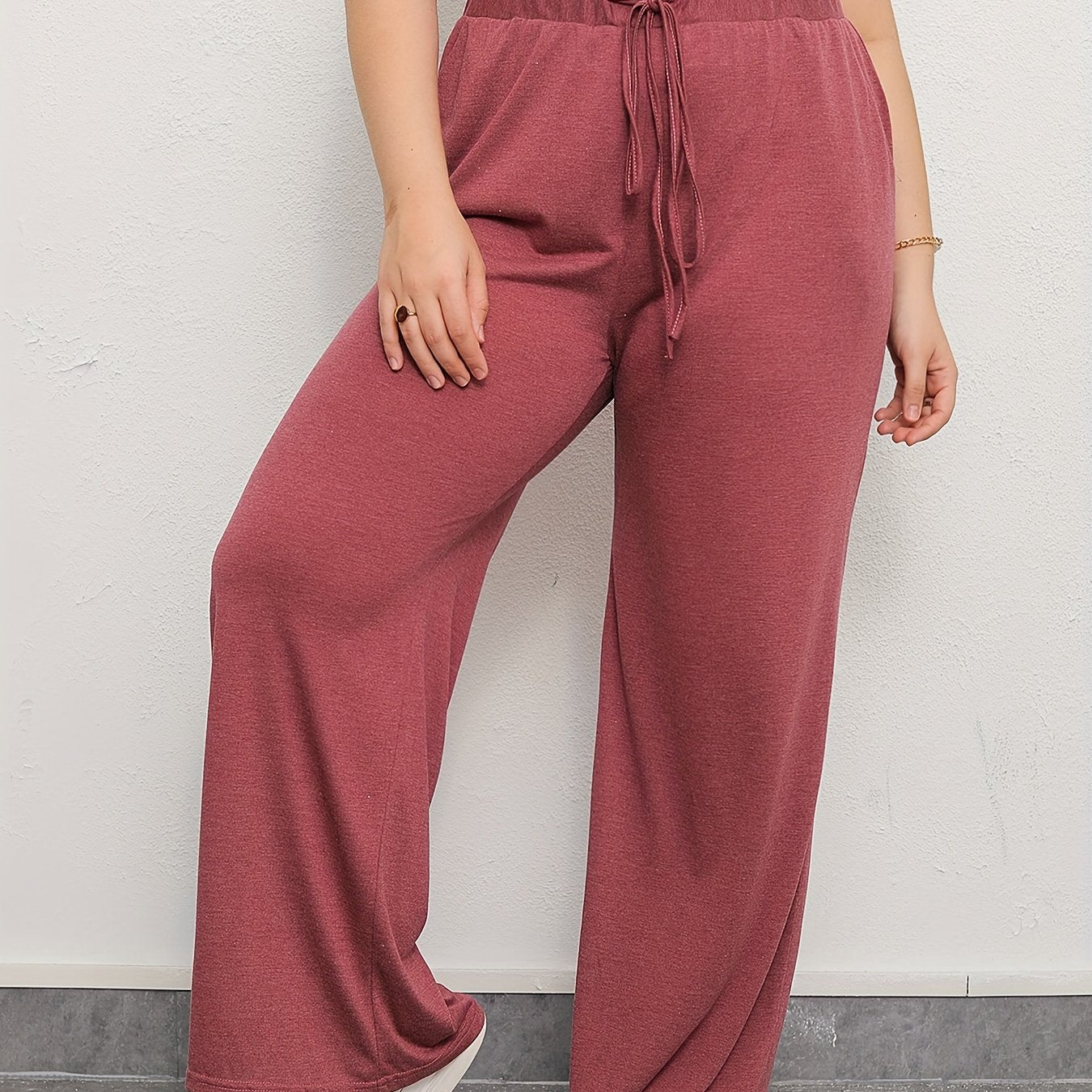 Women's Plus Wide Leg Pants With Pockets