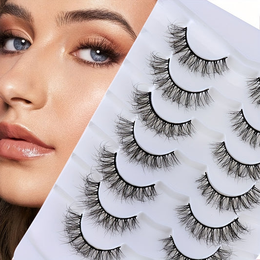 7 Pairs Faux Mink False Eyelashes Long Lasting Fluffy Volume Lashes