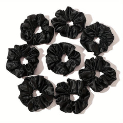 8pcs Large Satin Scrunchie Hair Tie Solid Silky Hair Rope Female Hair Accessorie