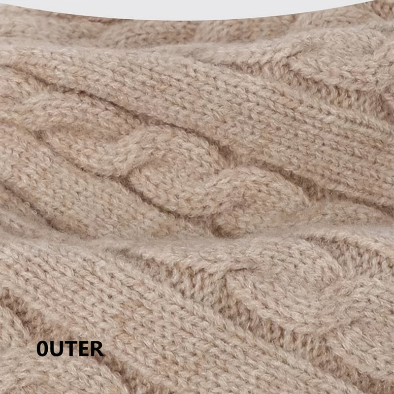 Alpaca Fleece Knitted Hat Scarf Gloves Set for Men Women
