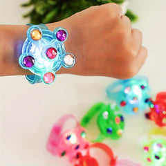 5pcs LED Light Up Spin Glow Bracelets, Party Favors for Goodie Bags, Birthday