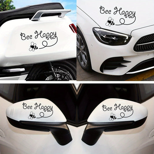 Creative Cartoon Bee Flying Car Fuel Tank Cover Sticker