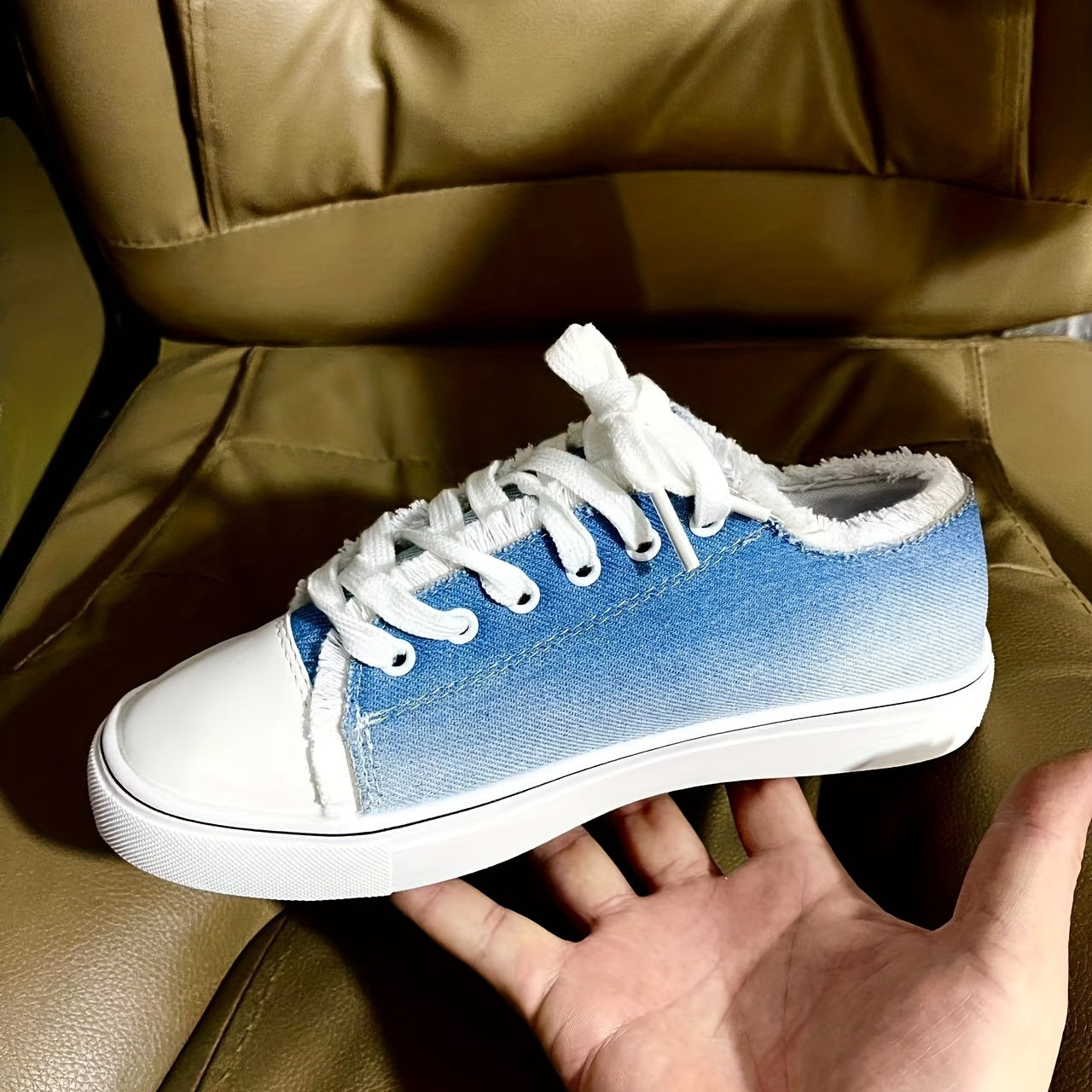 Women's Canvas Lace Up Outdoor Sneakers Lightweight Loafers
