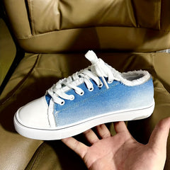 Women's Canvas Lace Up Outdoor Sneakers Lightweight Loafers